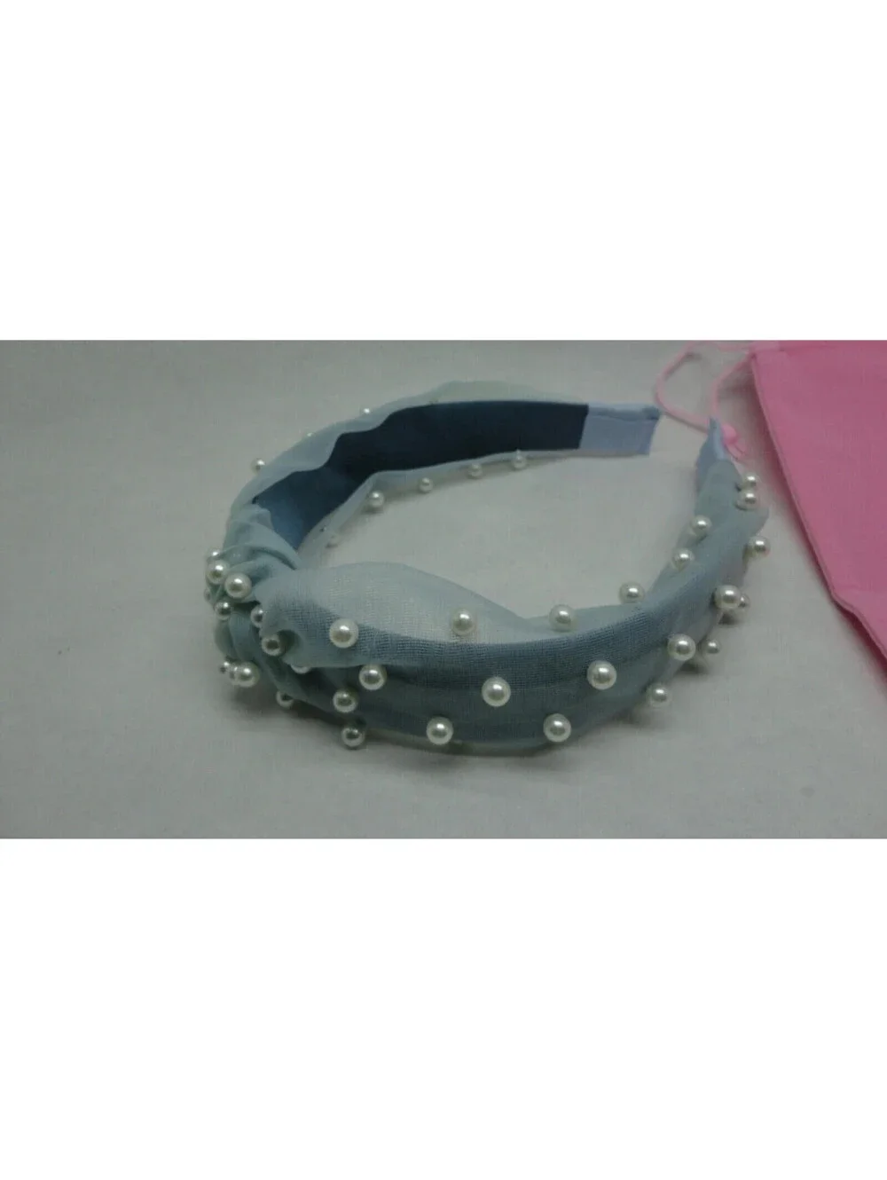 Lot of 3 Faux Pearl Jeweled Headband w/Pouch black pink blue by 8 Other Reasons